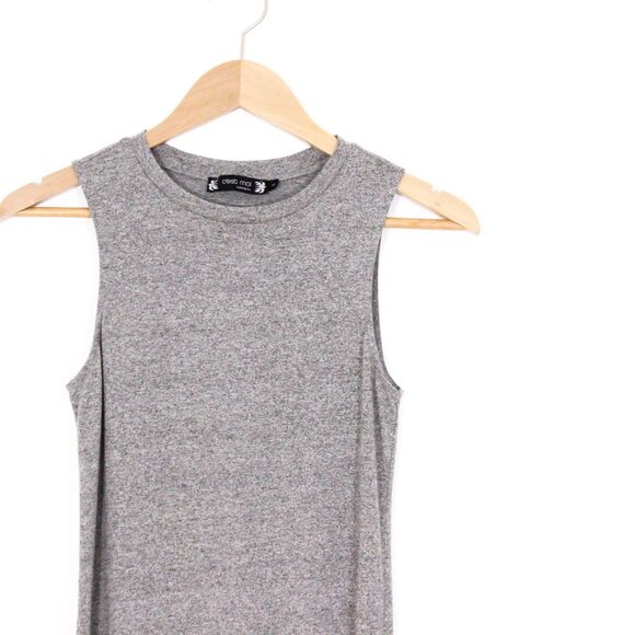 *C'est Moi Tank Body Con Grey Fringe Mini Dress - Picture 5 of 7